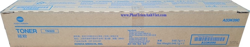 Mực Konica Minolta TN322 A33K090 22.500 Trang Cho Bizhub 224e Bizhub 284e Bizhub 364e