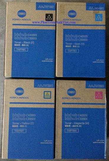 Mực Konica Minolta TNP79K AAJW190 TNP79Y AAJW290 TNP79M AAJW390 TNP79C AAJW490 Cho Máy Bizhub C4450i/C3350i