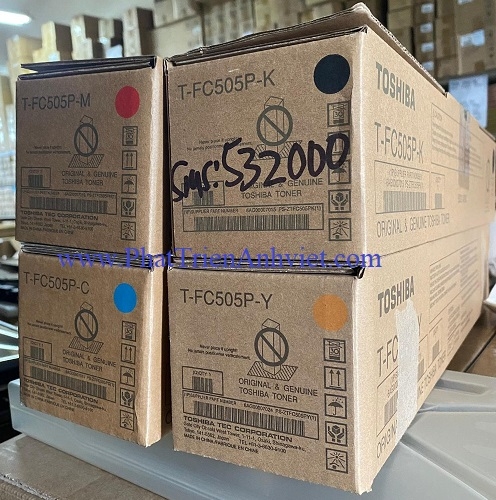 Mực photocopy màu Toshiba T-FC505P K C M Y sử dụng cho máy Toshiba e-studio 2000AC 2500AC 2505AC 3005AC 3505AC 4505AC 5005AC 3515AC 25k