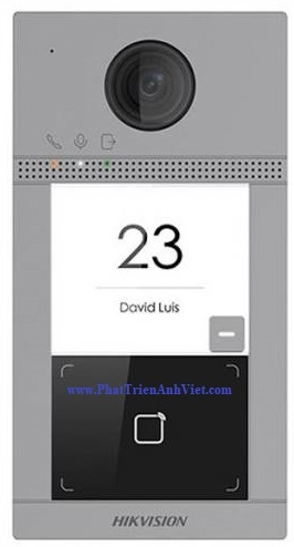 Nút Bấm Chuông Cửa IP HIKVISION DS-KV8113-WME1(B) – 2 Cổng, Wi-Fi, Nhận Diện Thẻ, IP65/IK08