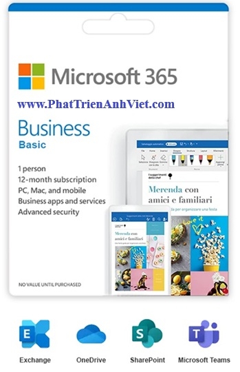 Phần Mềm Bản Quyền Microsoft 365 Business Basic - Annual 1 Năm Giá Rẻ