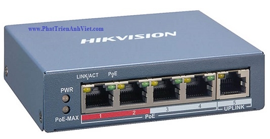 Switch PoE 4 Cổng 100M Quản Lý Cloud HIKVISION DS-3E1105P-EI