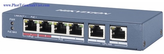 Switch PoE 4 Cổng HIKVISION DS-3E0106P-E/M 10/100Mbps