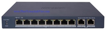 Switch PoE 8 Cổng 100M HIKVISION DS-3E1310P-EI/M 60W Quản Lý Cloud