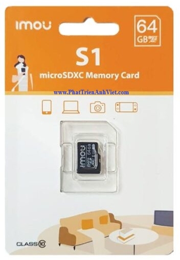 Thẻ Nhớ Micro SD 64GB IMOU ST2-64-S1 – Chính Hãng, Tốc Độ Cao Cho Camera